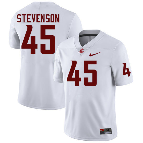 Men #45 Raam Stevenson Washington State Cougars College Football Jerseys Stitched-White